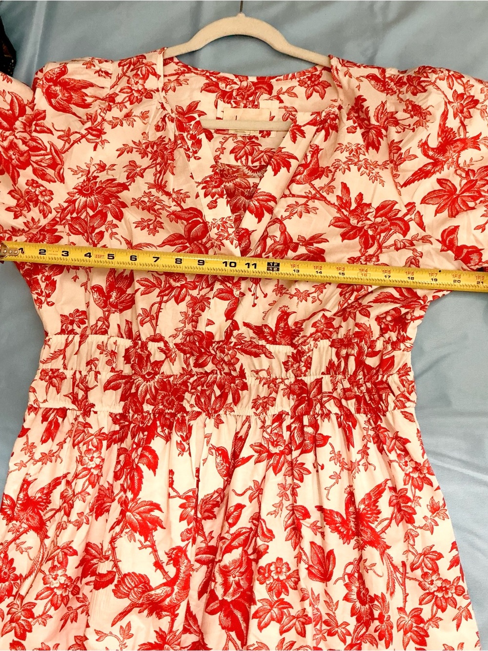 Anthropologie The Somerset Maxi Dress Red Coral Floral Toile Large EUC - Picture 10 of 13
